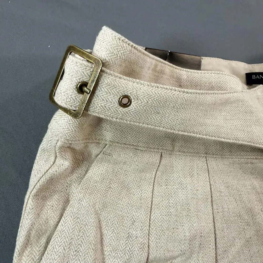 Banana Republic Herringbone Linen Blend Seafarer Pants Womens 10 Beige NWT